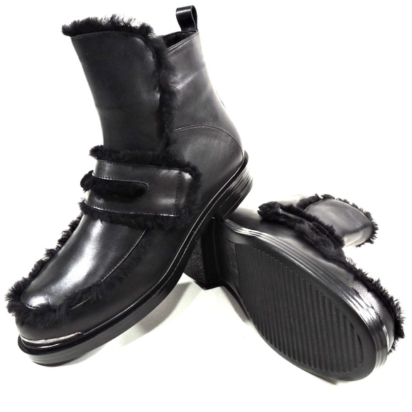 ALESSANDRO DI MARIA Black Leather Winter Bootie - Picture 5 of 8